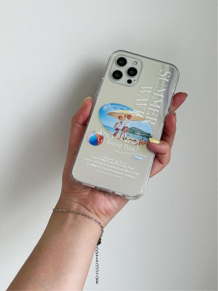 [Mademoment] 썸머웨이브 디자인 Glossy Mirror Phone Case