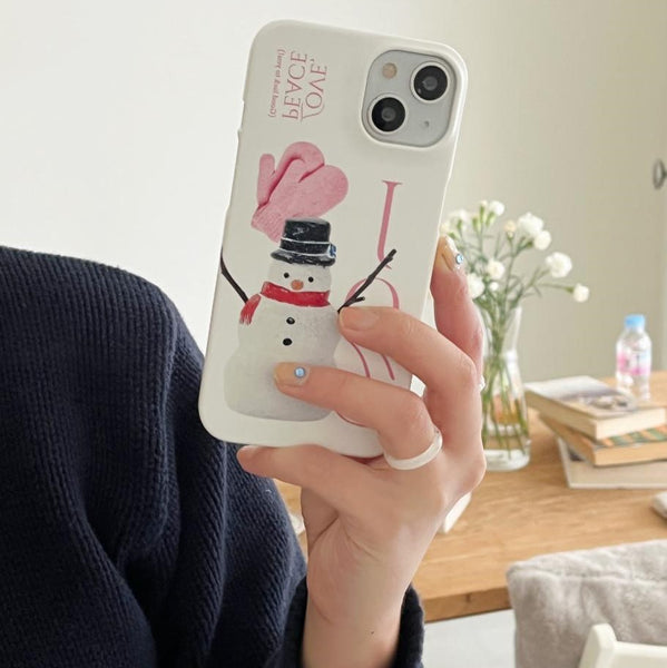 [Mademoment] Love and Joy Snowman Design Phone Case