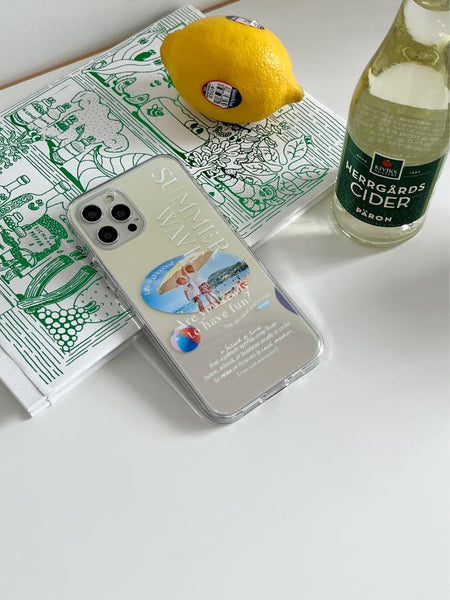 [Mademoment] 썸머웨이브 디자인 Glossy Mirror Phone Case