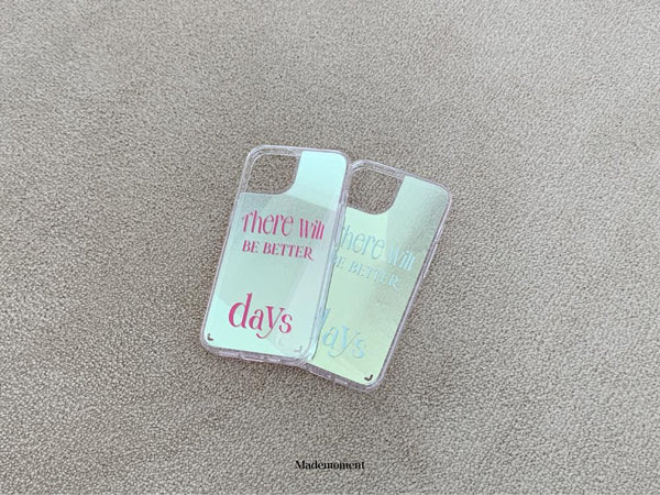 [Mademoment] Day's Color Lettering Design Glossy Mirror Phone Case