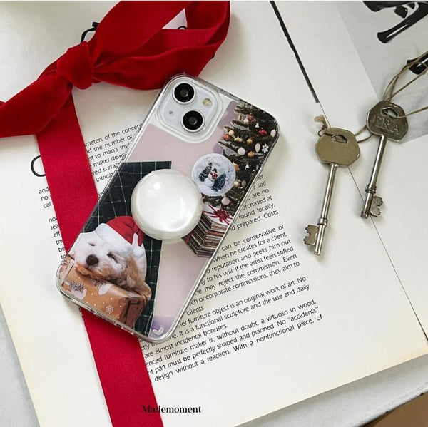 [Mademoment] Sleepy Puppy Design Glossy Mirror Phone Case