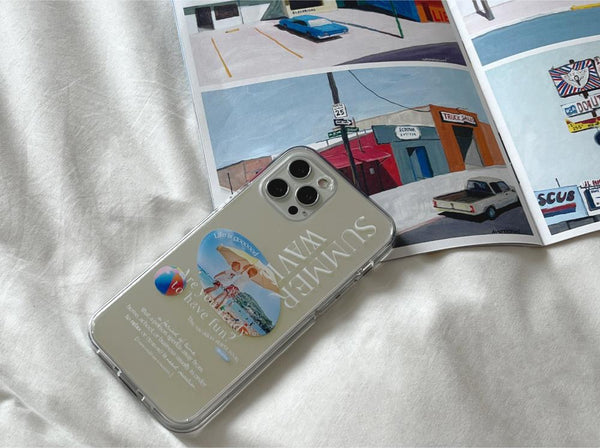 [Mademoment] 썸머웨이브 디자인 Glossy Mirror Phone Case