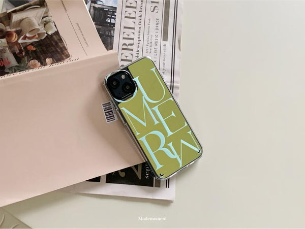 [Mademoment] Summer Mood Lettering Design Glossy Mirror Phone Case