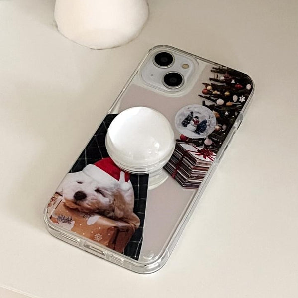 [Mademoment] Sleepy Puppy Design Glossy Mirror Phone Case