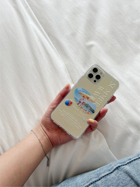 [Mademoment] 썸머웨이브 디자인 Glossy Mirror Phone Case