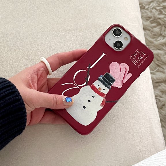 [Mademoment] Love and Joy Snowman Design Phone Case