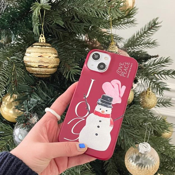 [Mademoment] Love and Joy Snowman Design Phone Case