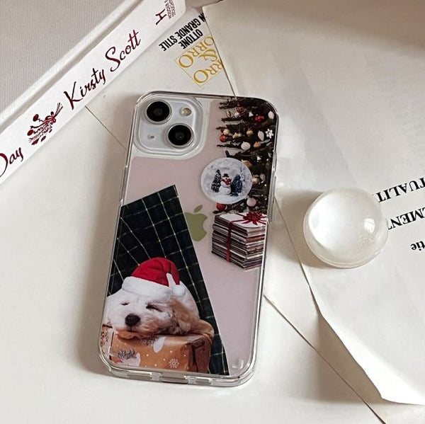 [Mademoment] Sleepy Puppy Design Glossy Mirror Phone Case