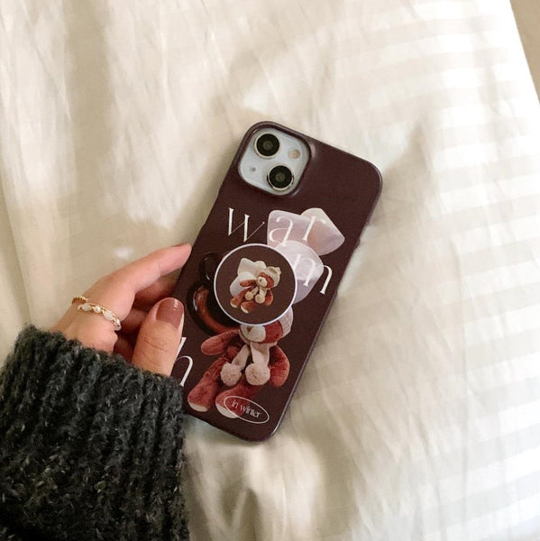 [Mademoment] Choco Teddy Lettering Design Phone Case