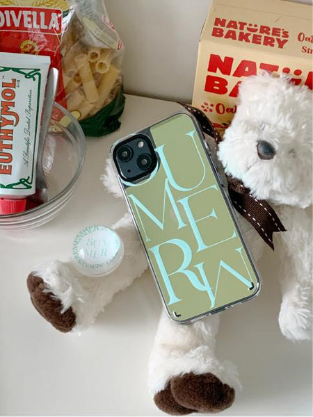 [Mademoment] Summer Mood Lettering Design Glossy Mirror Phone Case