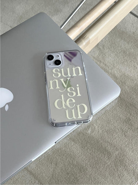 [Mademoment] Sunny Side Up Lettering Design Glossy Mirror Phone Case
