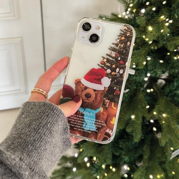 [Mademoment] Teddystmas Design Clear Phone Case (4 Types)