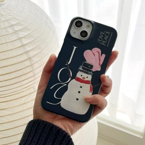 [Mademoment] Love and Joy Snowman Design Phone Case