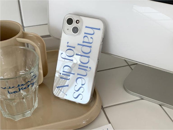 [Mademoment] 해피니스 레터링 디자인 Clear Phone Case (4 Types)