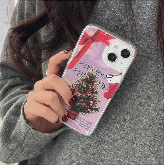 [Mademoment] Season Joy Lettering Design Glossy Mirror Phone Case