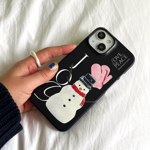 [Mademoment] Love and Joy Snowman Design Phone Case