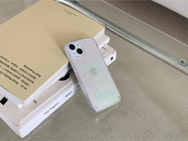 [Mademoment] Day's Color Lettering Design Glossy Mirror Phone Case