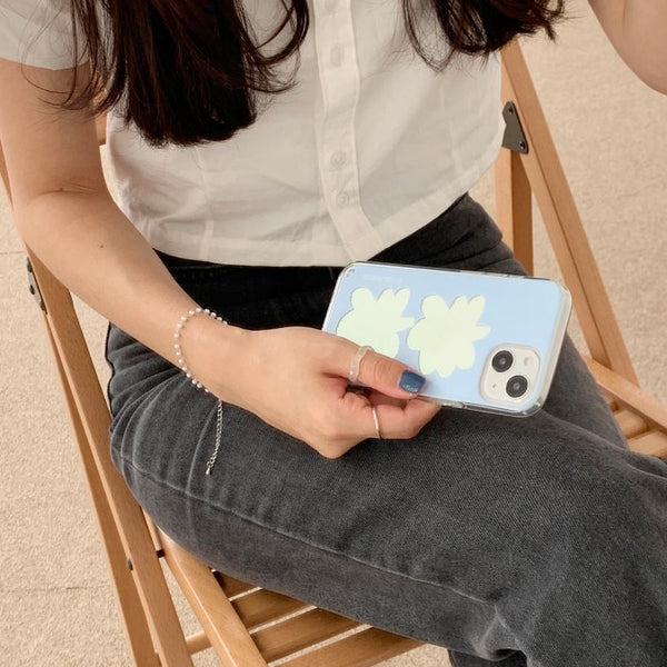 [Mademoment] 퓨어플라워 프레임 디자인 Glossy Mirror Phone Case