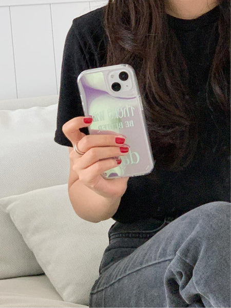 [Mademoment] Day's Color Lettering Design Glossy Mirror Phone Case