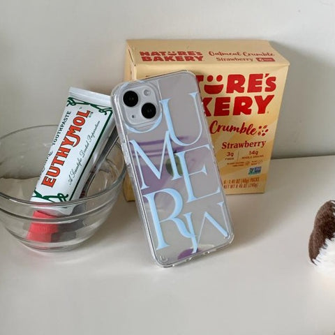 [Mademoment] Summer Mood Lettering Design Glossy Mirror Phone Case