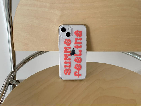 [Mademoment] Summer Feeling Lettering Design Clear Phone Case (4 Types)