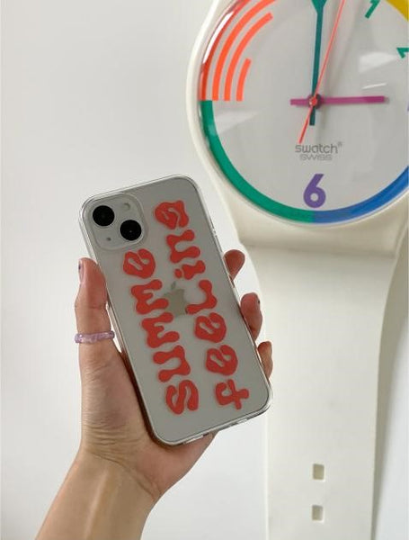 [Mademoment] Summer Feeling Lettering Design Clear Phone Case (4 Types)