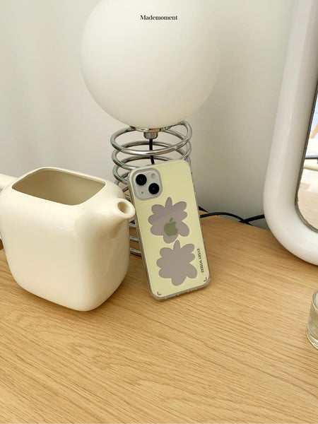 [Mademoment] 퓨어플라워 프레임 디자인 Glossy Mirror Phone Case