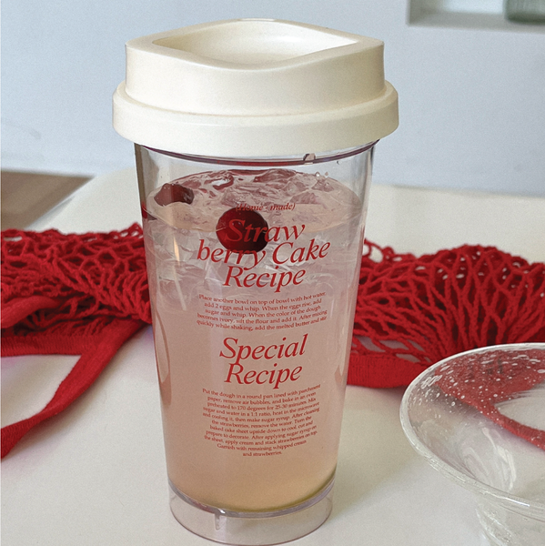 [Mademoment] Cake Recipe Clear Reusable Cup (Hot/Cold) 473ml