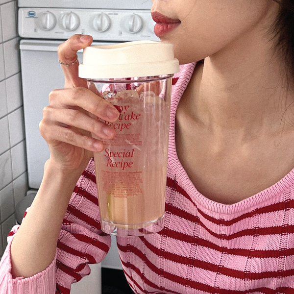 [Mademoment] Cake Recipe Clear Reusable Cup (Hot/Cold) 473ml