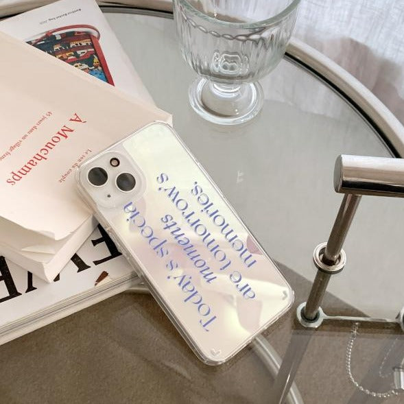 [Mademoment] 스페셜모먼트 레터링 디자인 Glossy Mirror Phone Case