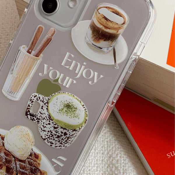 [Mademoment] Enjoy Brunch 디자인 Glossy Mirror Phone Case