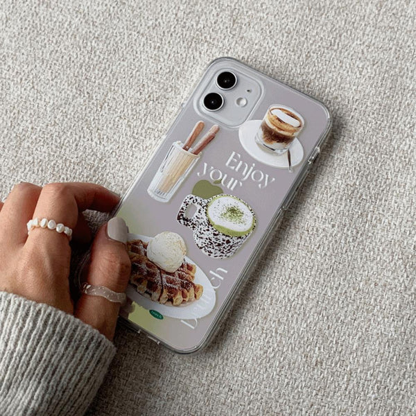 [Mademoment] Enjoy Brunch 디자인 Glossy Mirror Phone Case