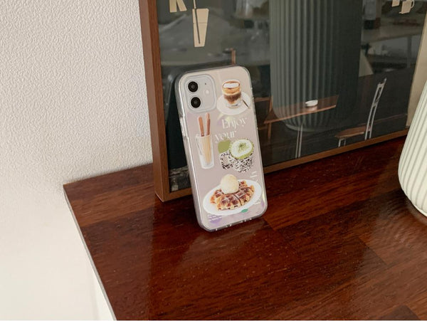 [Mademoment] Enjoy Brunch 디자인 Glossy Mirror Phone Case