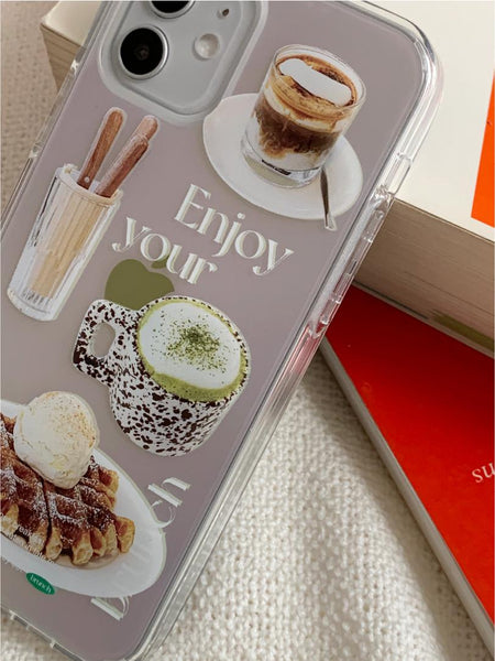 [Mademoment] Enjoy Brunch 디자인 Glossy Mirror Phone Case