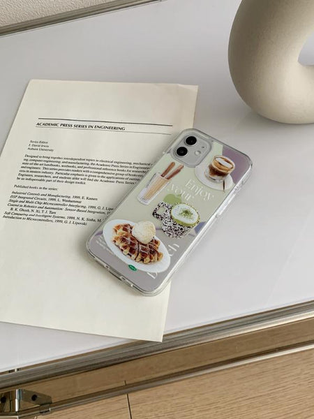 [Mademoment] Enjoy Brunch 디자인 Glossy Mirror Phone Case