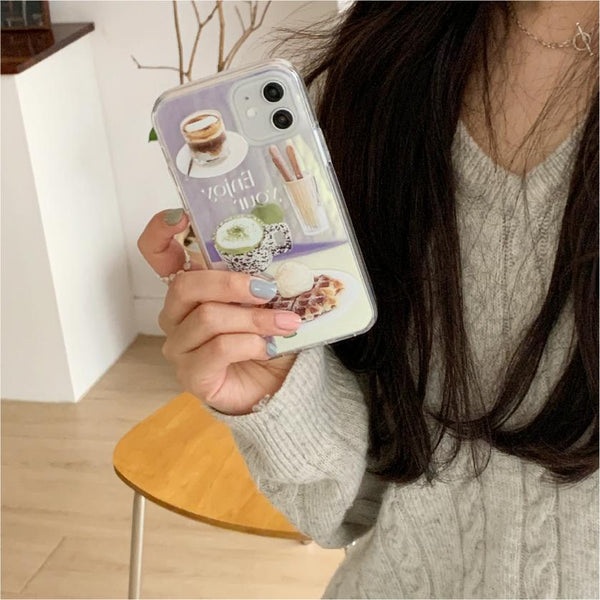 [Mademoment] Enjoy Brunch 디자인 Glossy Mirror Phone Case