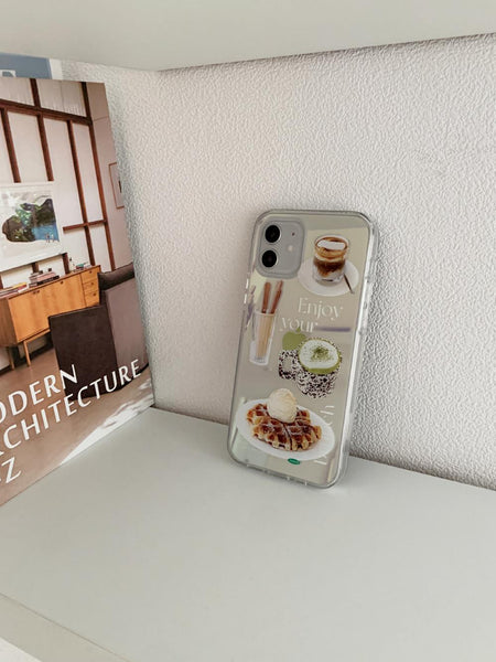 [Mademoment] Enjoy Brunch 디자인 Glossy Mirror Phone Case