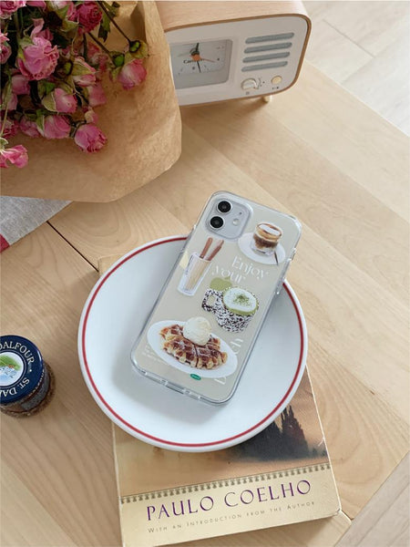 [Mademoment] Enjoy Brunch 디자인 Glossy Mirror Phone Case