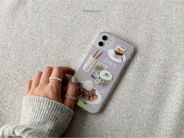 [Mademoment] Enjoy Brunch 디자인 Glossy Mirror Phone Case