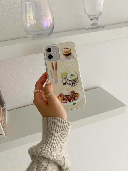 [Mademoment] Enjoy Brunch 디자인 Glossy Mirror Phone Case