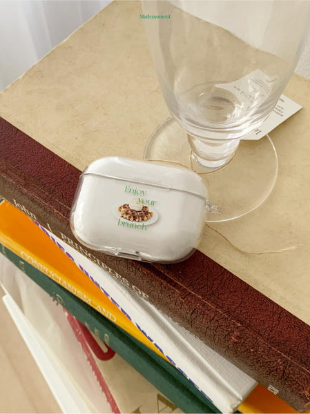 [Mademoment] Enjoy Brunch 디자인 Clear AirPods Case