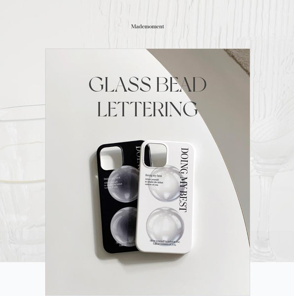 [Mademoment] Glass Bead 레터링 디자인 Phone Case