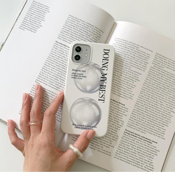 [Mademoment] Glass Bead 레터링 디자인 Phone Case