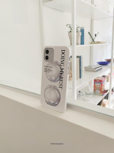 [Mademoment] Glass Bead 레터링 디자인 Phone Case