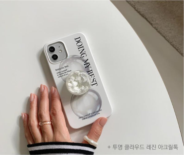 [Mademoment] Glass Bead 레터링 디자인 Phone Case