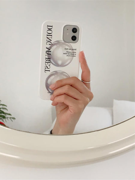 [Mademoment] Glass Bead 레터링 디자인 Phone Case