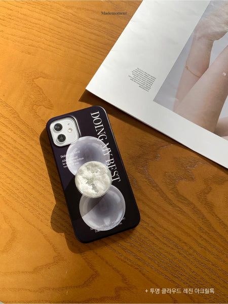 [Mademoment] Glass Bead 레터링 디자인 Phone Case