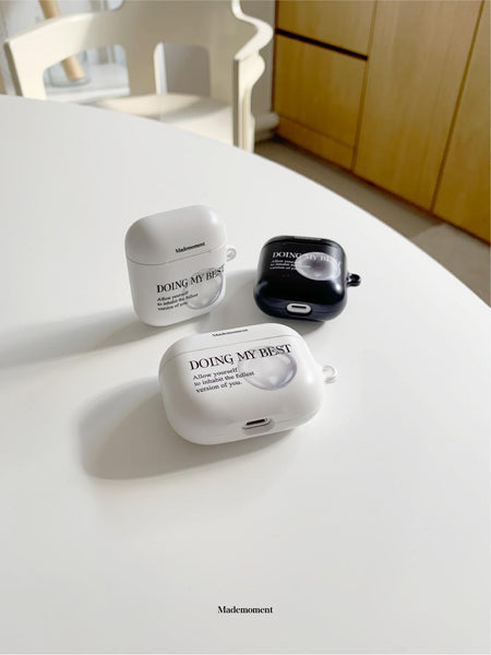 [Mademoment] Glass Bead 레터링 디자인 Airpods Case