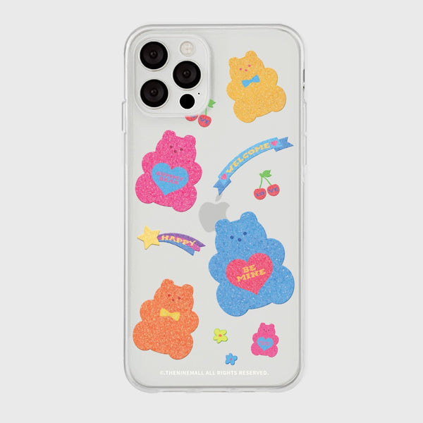 [THENINEMALL] Glitter Gummy Clear Phone Case (3 types)