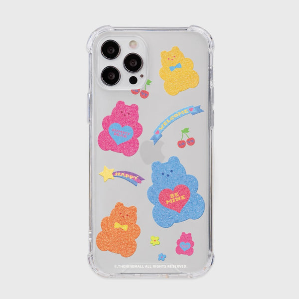 [THENINEMALL] Glitter Gummy Clear Phone Case (3 types)